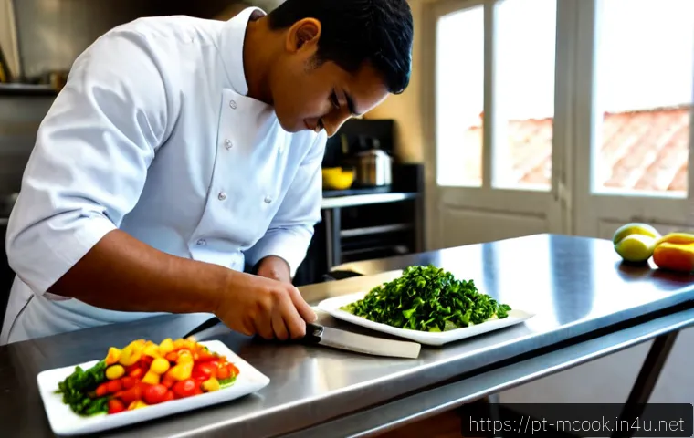 Home 17 다문화 요리사 시험 대비 학습법 - Photorealistic multicultural culinary student in a bright Brazilian professional teaching kitchen, c...